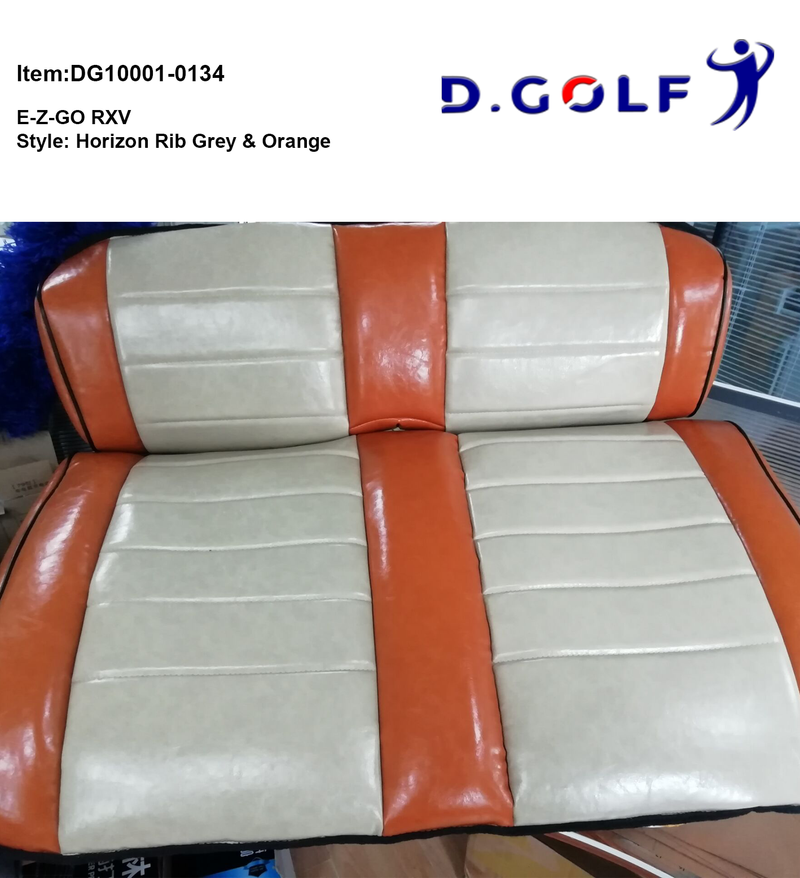 D GOLF Club Car Precedent Luxury Seat Cover EZGO Orange & Grey